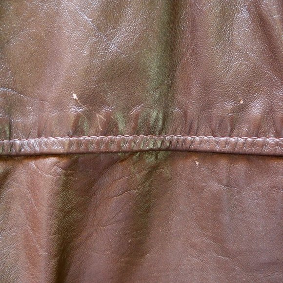 Vintage Brown Leather Bomber Jacket - Picture 8 of 10